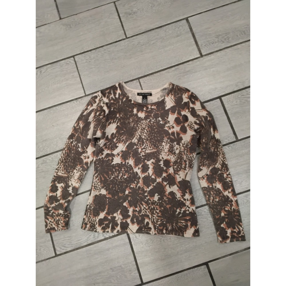 Jillian Jones Women's Size S Floral Print Long Sleeve Sweater Top